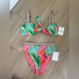 Tropical Print Bikini Set - Multicolor